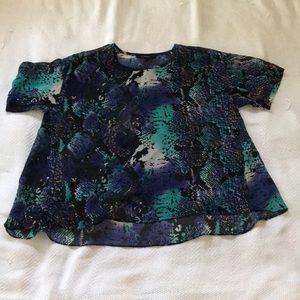 Olivaceous Sheer Snakeskin Flowy Top